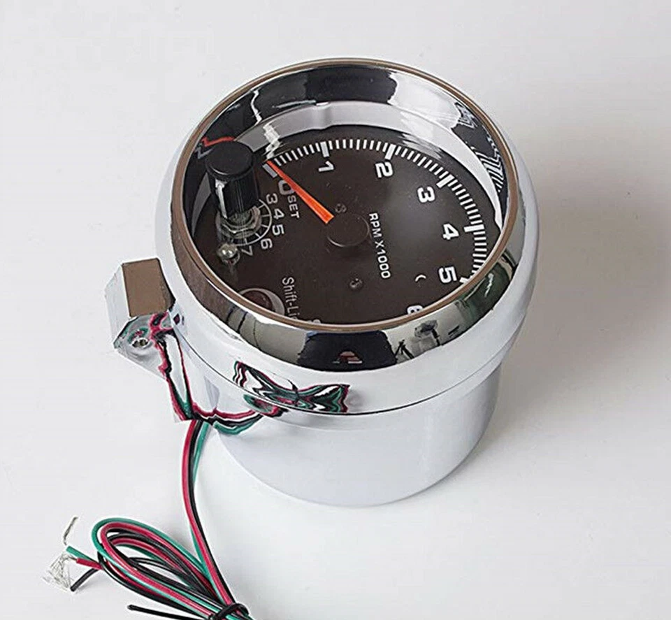 3.75"Car Tachometer Gauge 7Colors LED Backlight 0-8000RPM Adjustable Shift-Light - Image 4 of 4