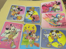 Vintage Disney  USA Music Cassette Tape Metal Card Post Card Picture x 7