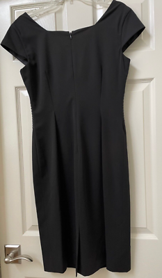 calvin klein black cap sleeve dress Calvin Klein Black Sheath Lined Dress Cap Sleeve w / Buckle Women's Size 6