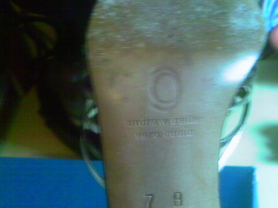 ANDREW GELLAR TRI COLLOR METALIC GOLD BRONZE SILVER STRAPPY SLIDES MULES 7 M - Image 4 of 4