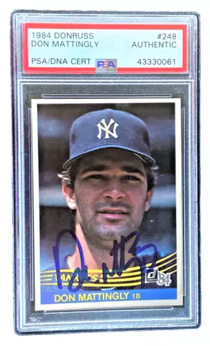 1984 Donruss #248 DON MATTINGLY Signed AUTO Autographed Rookie PSA/DNA (pop:126)