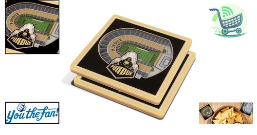 Officially Licensed NCAA Purdue Boilermakers 3D Coasters - Fun Game Day Decor - Picture 2 of 6