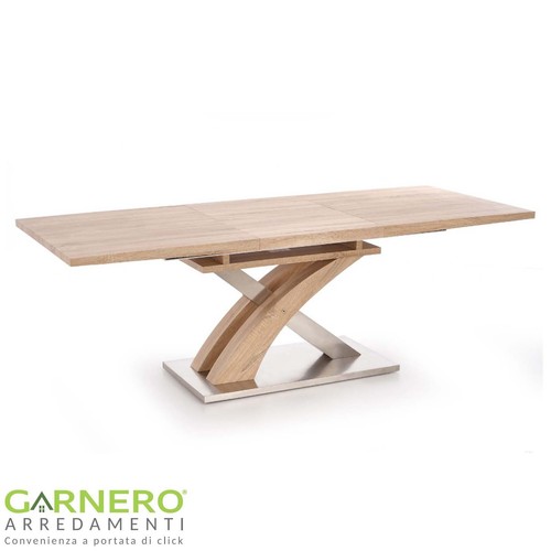 Tavolo allungabile moderno design sala pranzo 160/220cm MDF rovere sonoma IRIDE - Foto 3 di 4