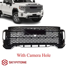 Fits 2020-2023 GMC Sierra 2500 HD 3500 HD Denali Style Front Bumper Grille Black