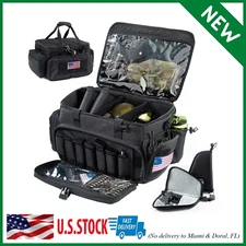 Large Pistol Range Bag Shooting - Tactical Gun Range Bag with 3 Pistol Cases, Gu
