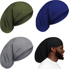 Unisex Dreadlock Cap Long Hair Dreads Head Wrap Sleeping Cap - 4 Pack
