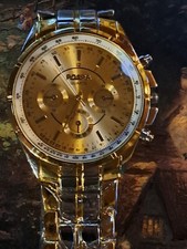 Rosra Men's Elegant Gold Steel Quartz Watch