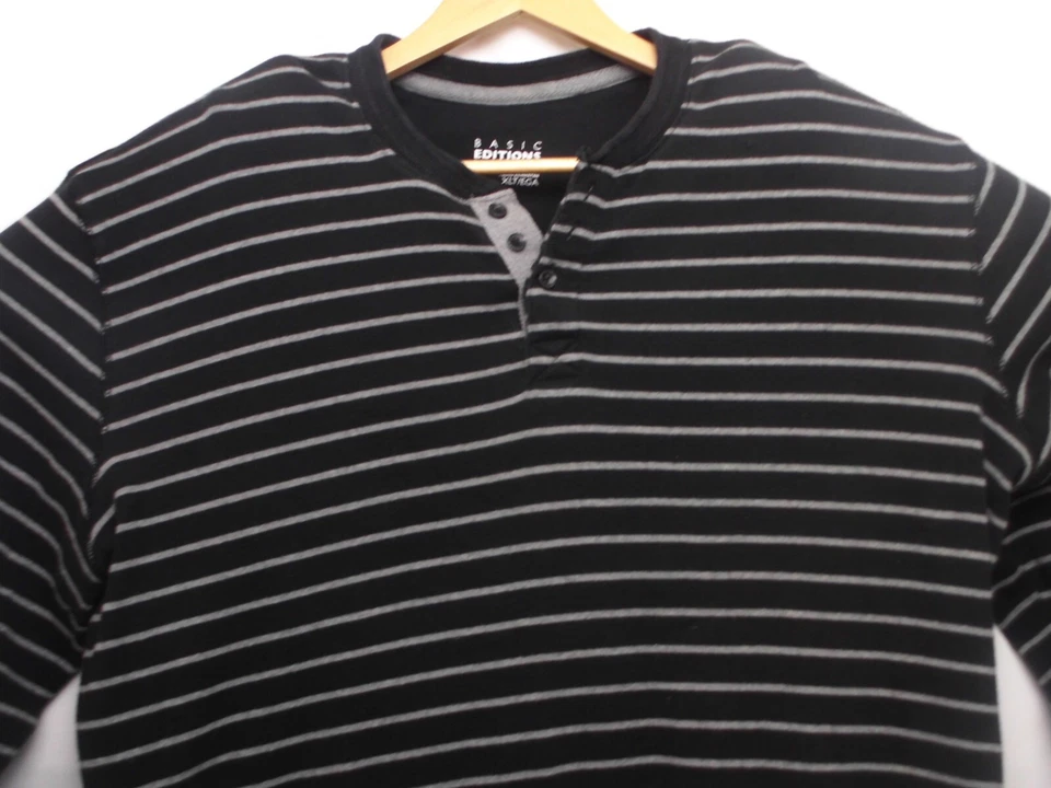 Basic Editions Men's Extra Large Tall Black & Gray Striped Pullover Sweater - Image 4 of 4