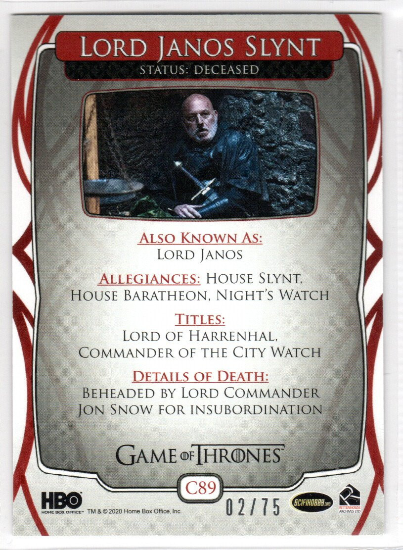 GAME OF THRONES THE COMPLETE SERIES CAST C89 LORD