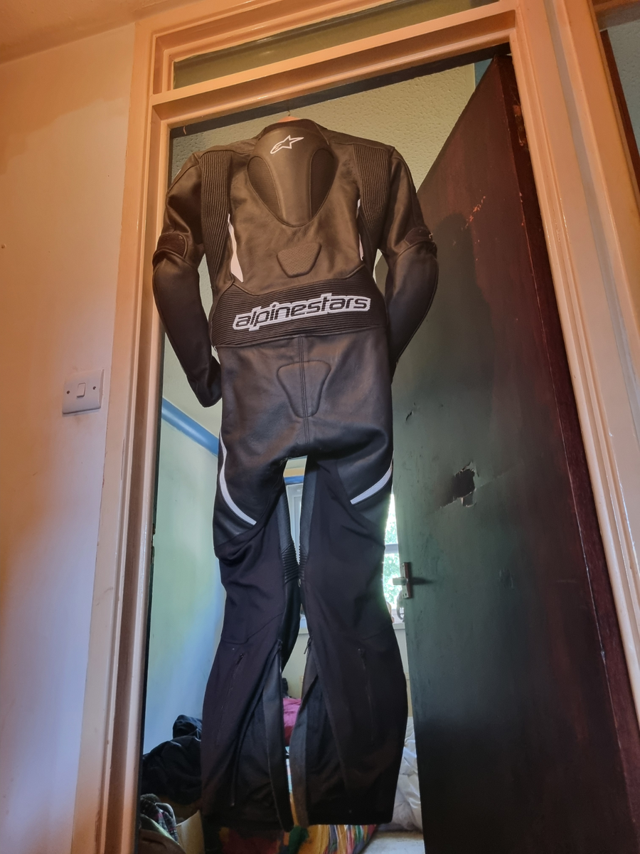 Alpinestars Orbiter 1pc Leather Motorcycle Suit Black White UK