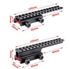 Extended Flat Top Riser Scope Mount Base Mount for 20mm Picatinny Rail