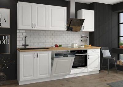 Landhaus Küche Stilo Weiß 250 cm Küchenzeile Küchenblock Einbauküche erweiterbar - Bild 1 von 4