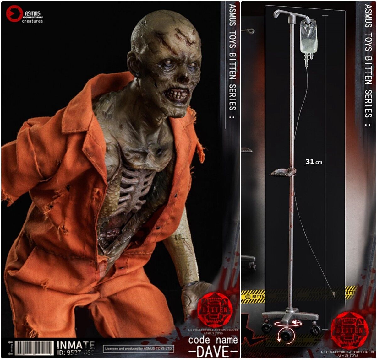 Asmus Toys BITTEN : DAVE 1/6 FIGURE BIT004A Prisoner Zombie Asmus Toys BITTEN : DAVE 1/6 FIGURE BIT004A Prisoner Zombie