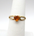 14K Yellow Gold Orange Citrine Heart Solitaire Ring Size 6.25 [R316] — photo 2