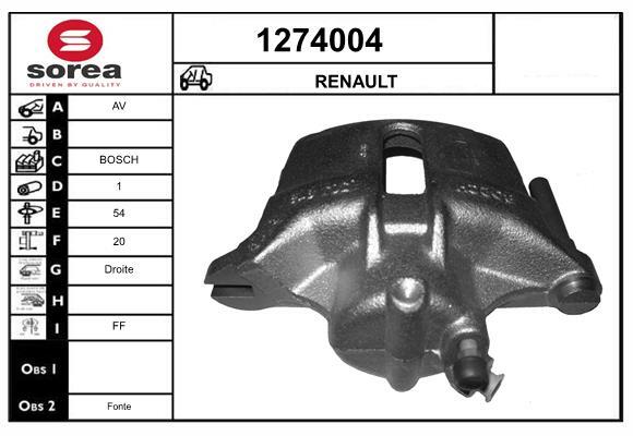 Étrier de frein SNRA 1274004 pour NISSAN KUBISTAR Camionnette pièce essieu arrière gauche
