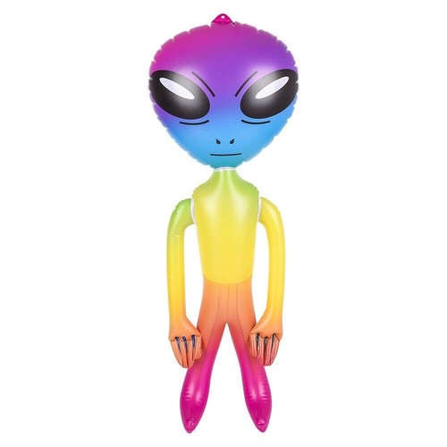 SET OF 3 Assorted 36" Alien Inflatable Blow Up Inflate - Galaxy Rainbow Tie Dye - Picture 4 of 4