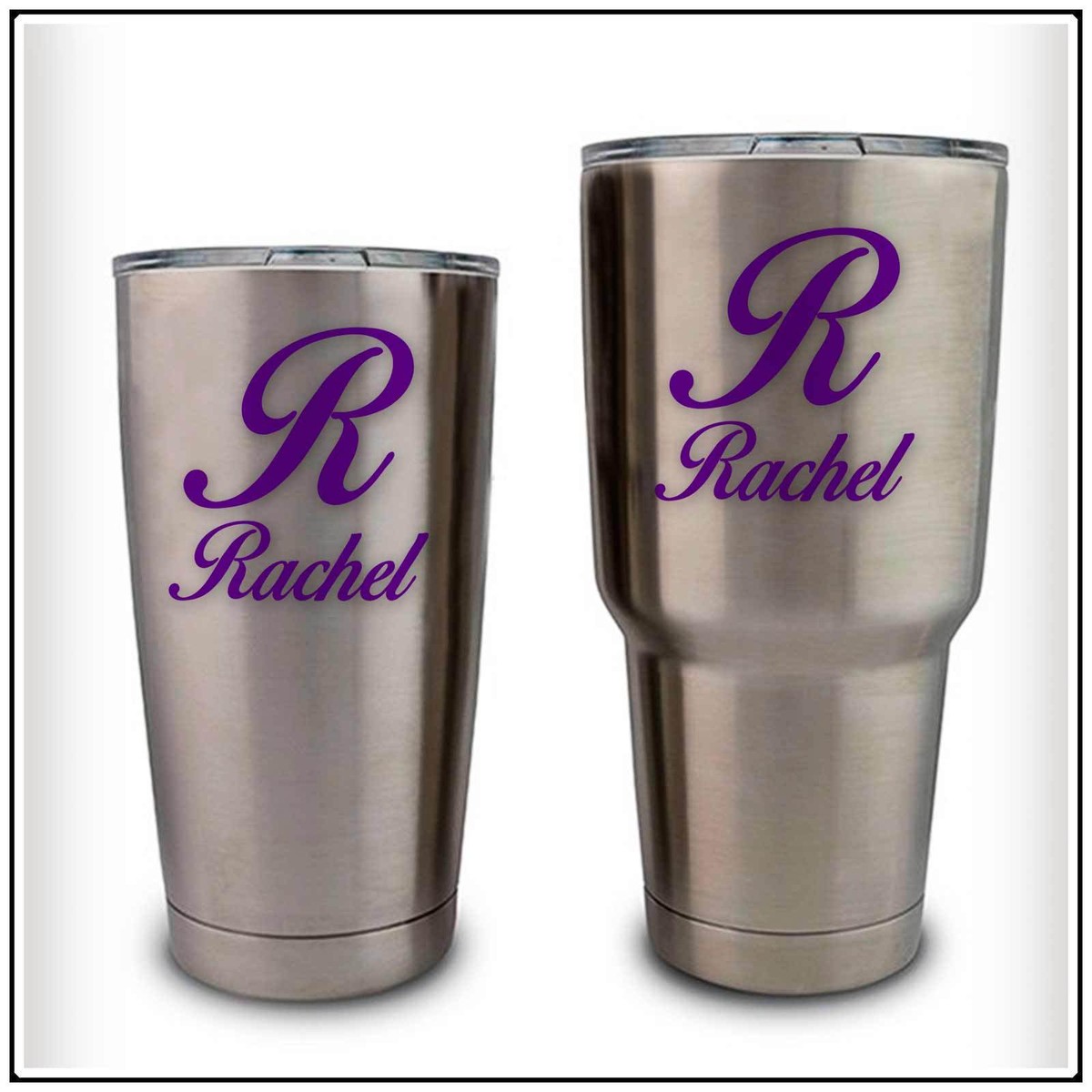 Monogram Name Decal Initial Sticker compatible with YETI Rambler Fancy  pack