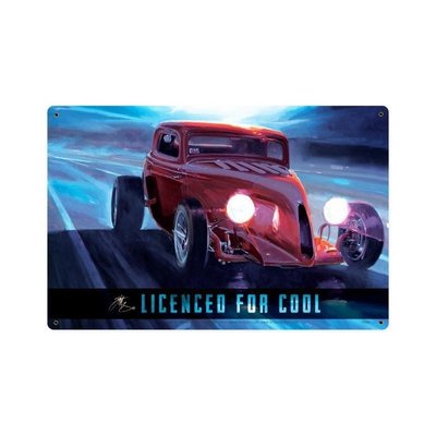 Licensed For Cool Custom Hot Rod Art Racing Retro Sign Blechschild Schild Groß
