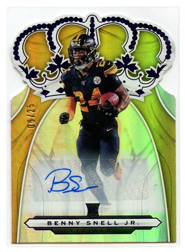 2019 Panini Chronicles Crown Royale Rookie Auto Purple Benny Snell Jr. /25