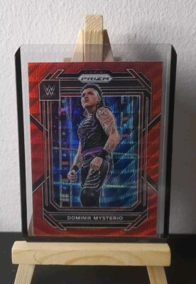 2023 Dominik Mysterio Panini Prizm WWE Red Ruby Wave Prizm
