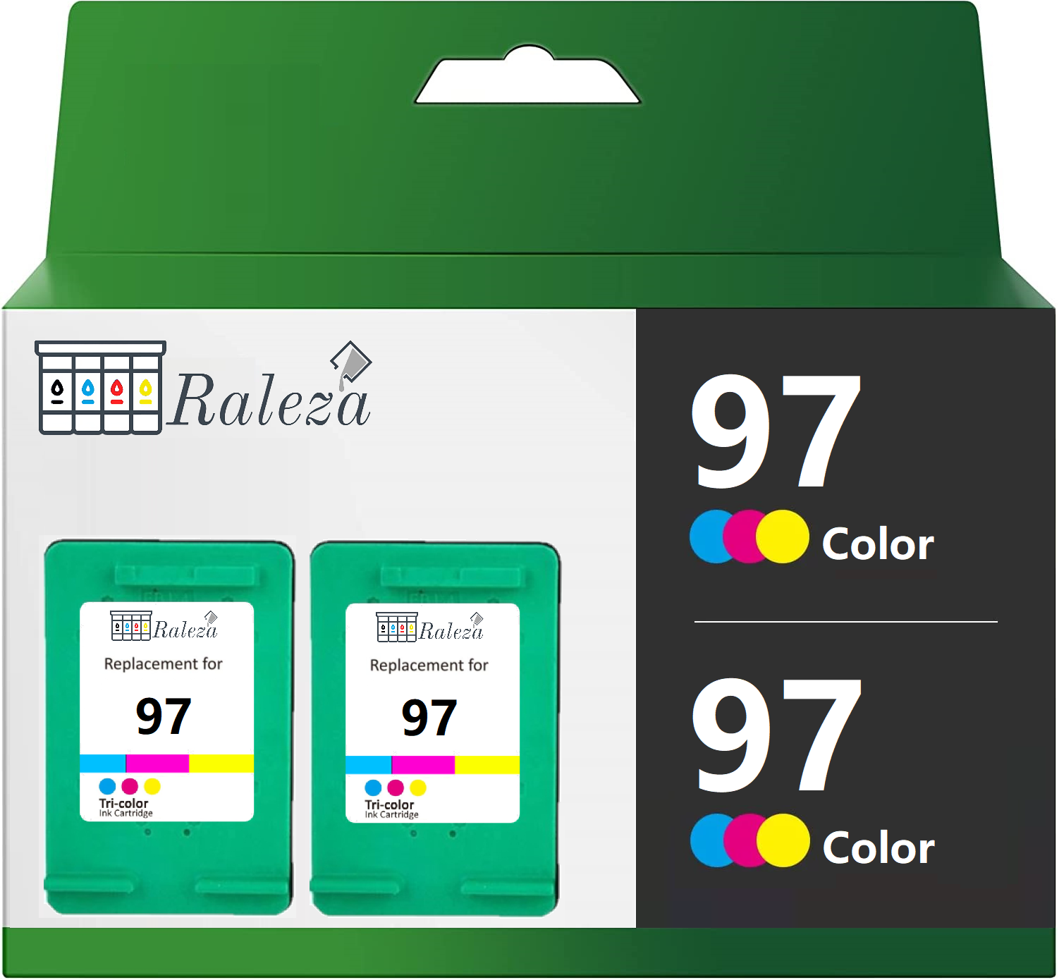 2 Pack 97 Ink Cartridge Replacement for HP Officejet Deskjet 5740 6540 6620