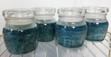 Scented Candles Jars 4-Pack Hydrangea Blossoms Blue Small
