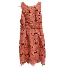 ASTR The Label Floral Lace Dress Rust Cutout Overlay Cocktail Romantic Wedding