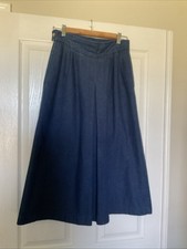 Vintage L.L. Bean Blue Denim Culottes/ Gaucho Size 8 Late 70 s-80 s U.S.A.