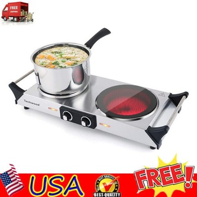 Electric Stove Double Infrared Ceramic Hot Plate Two Control