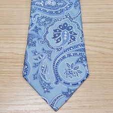 BLOOMINGDALES MENS STORE Neck Tie Blue Paisley 100 Silk Classic Necktie
