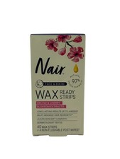 Nair Hair Remover Wax Ready Strips for Face Bikini 40 Ct Hair Removal
