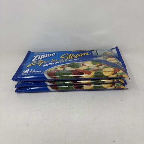 Ziploc Zip ‘n Steam Cooking Bags 10 Count NEW Sealed (Discontinued) Lot Of 3 - Picture 2 of 4