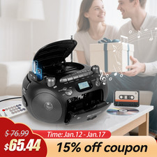 CD Player Boombox TR630 Cassette Player Portable AM FM Radio Stereo Xmas Gift