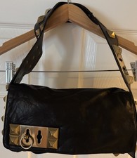 Roberto Cavalli Black And Gold Purse With  St...