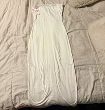 Cali Curves Women  s White Strapless Cotton Full Slip Solid Size S, 1 Pack