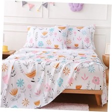 Size Bed Sheets for Girls Kids Botanical Flower Sheet Sets Full Floral Cartoon