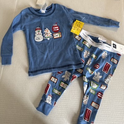 New Vintage Gap Baby Boy, Pajamas, Blue Size 6-12 Months Christmas Holiday 