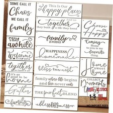Inspirational Word Stencils for Painting on Wood Fabric 20PCS Reusable