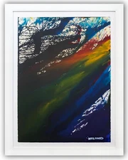Wyland- Original Watercolor Painting on Deckle Edge Paper "Abstract"