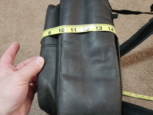Johnston & Murphy Men's Rhodes Black Leather Backpack Zipper Professional - Picture 17 of 17