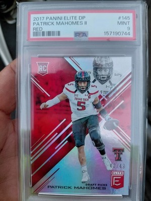 2017 Rookie Patrick Mahomes II Draft Picks Elite Red /49 rookie card