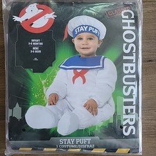 Ghostbusters Stay Puft Infant 3-6 Months Baby Halloween Costume, Jumpsuit Hat
