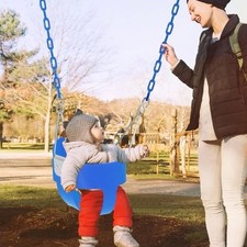Toddler Swing Seat with Coated Chains, Heavy Duty Kids High Back