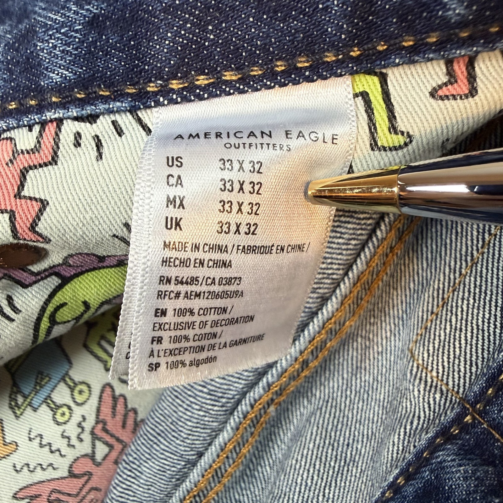 American Eagle Keith Haring Patchwork Distressed … - image 8