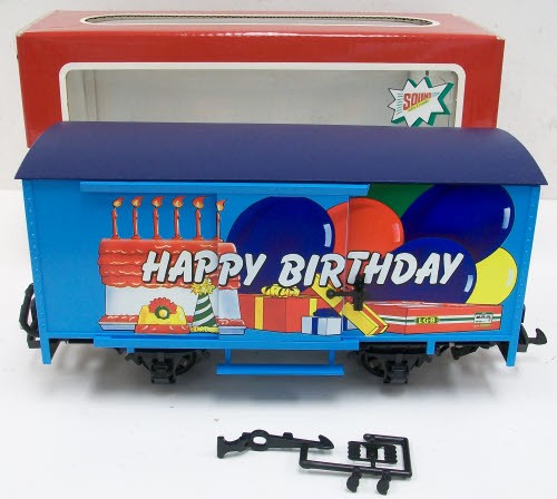 LGB 4435 HB Escala G Feliz Cumpleaños Coche de Carga LN/Caja | Condition: Used
