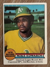 1979 Topps - 1978 Record Breaker Mike Edwards (RC) Oakland A’s Rookie Card #201