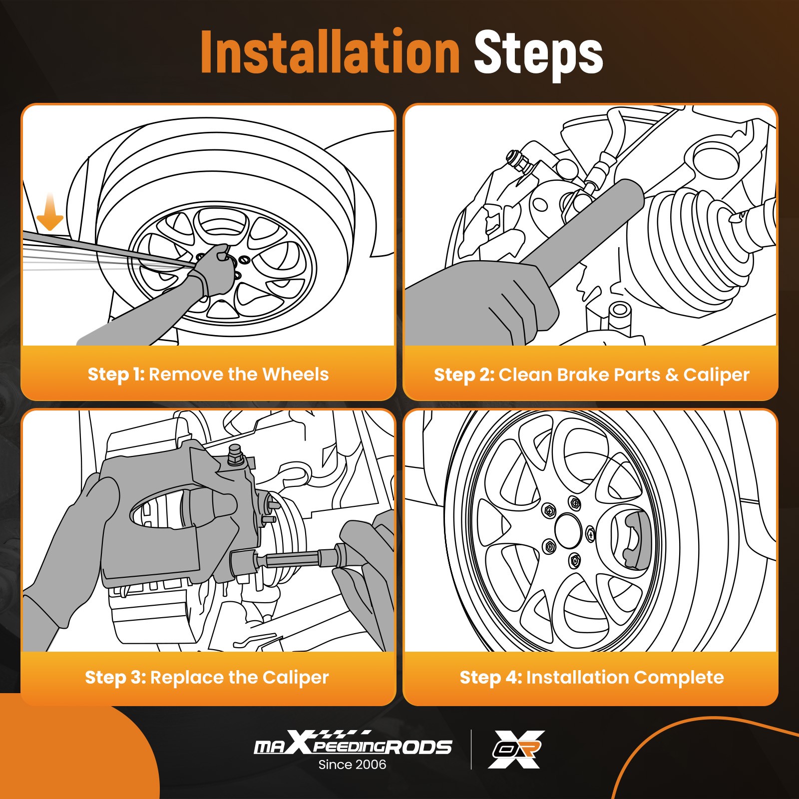 Rear Brake Caliper for Ford Explorer/Flex/Taurus 2010-2019 18-B5262 18-B5263