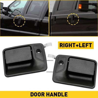 Door Handle Set For Ford Super F-250 1999-2016 Duty Front Outer 2Pc Text Black