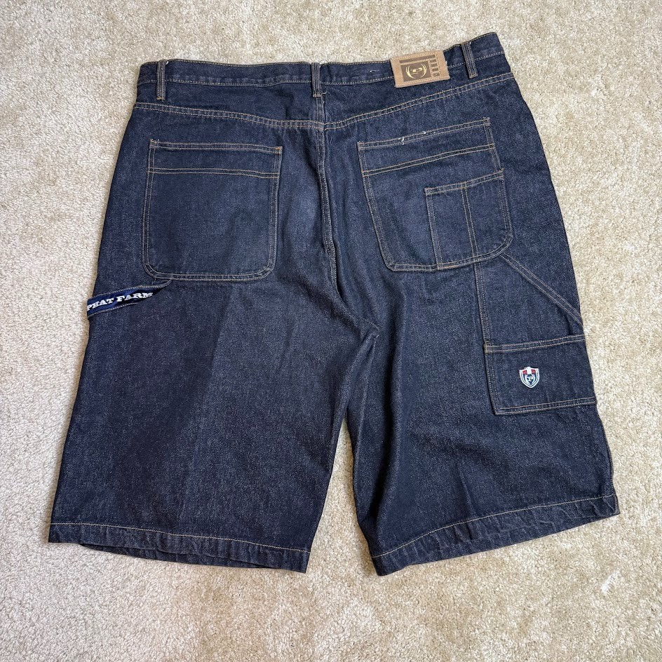 Phat Farm Baggy Denim Shorts Mens Sz 42 Carpenter Loose Hip Hop