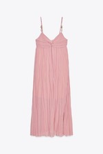 BNWT ZARA Pink Dress with Embellished Straps Size XS